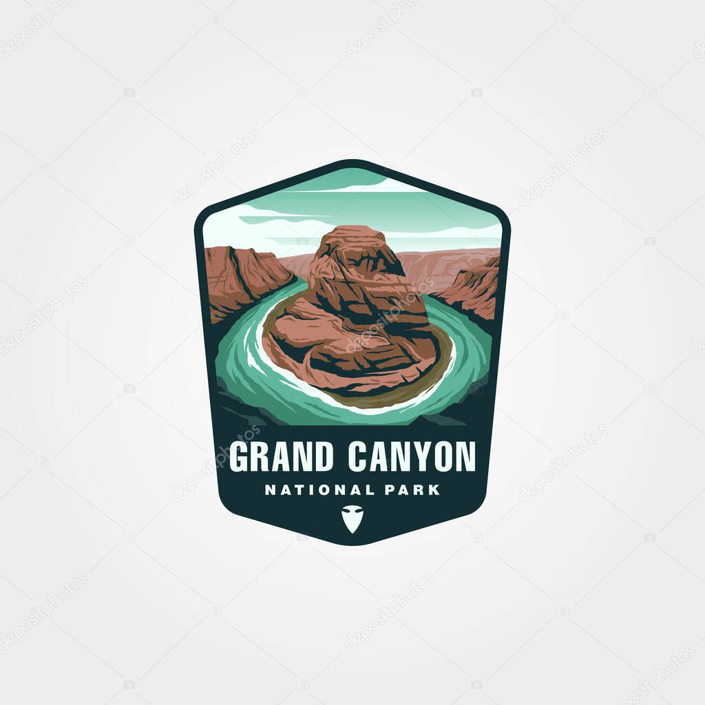 Grand canyon national park vector patch logo symbol illustration design