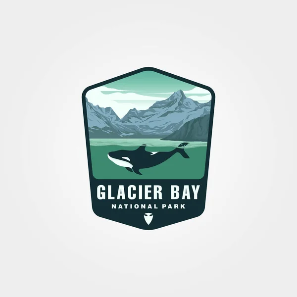 Glacier Bay National Park Vector Patch Logo Symbol Illustration Design — Wektor stockowy