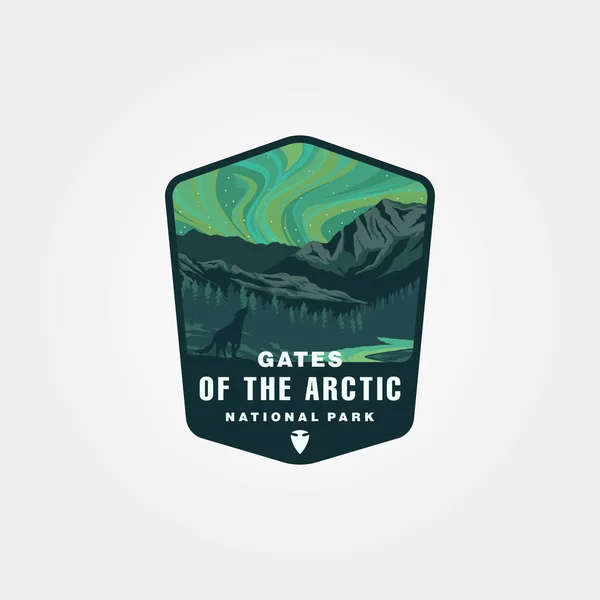 Ворота Арктичного Векторного Дизайну Логотипу Патч Ілюстрації Американський Національний Парк — стоковий вектор