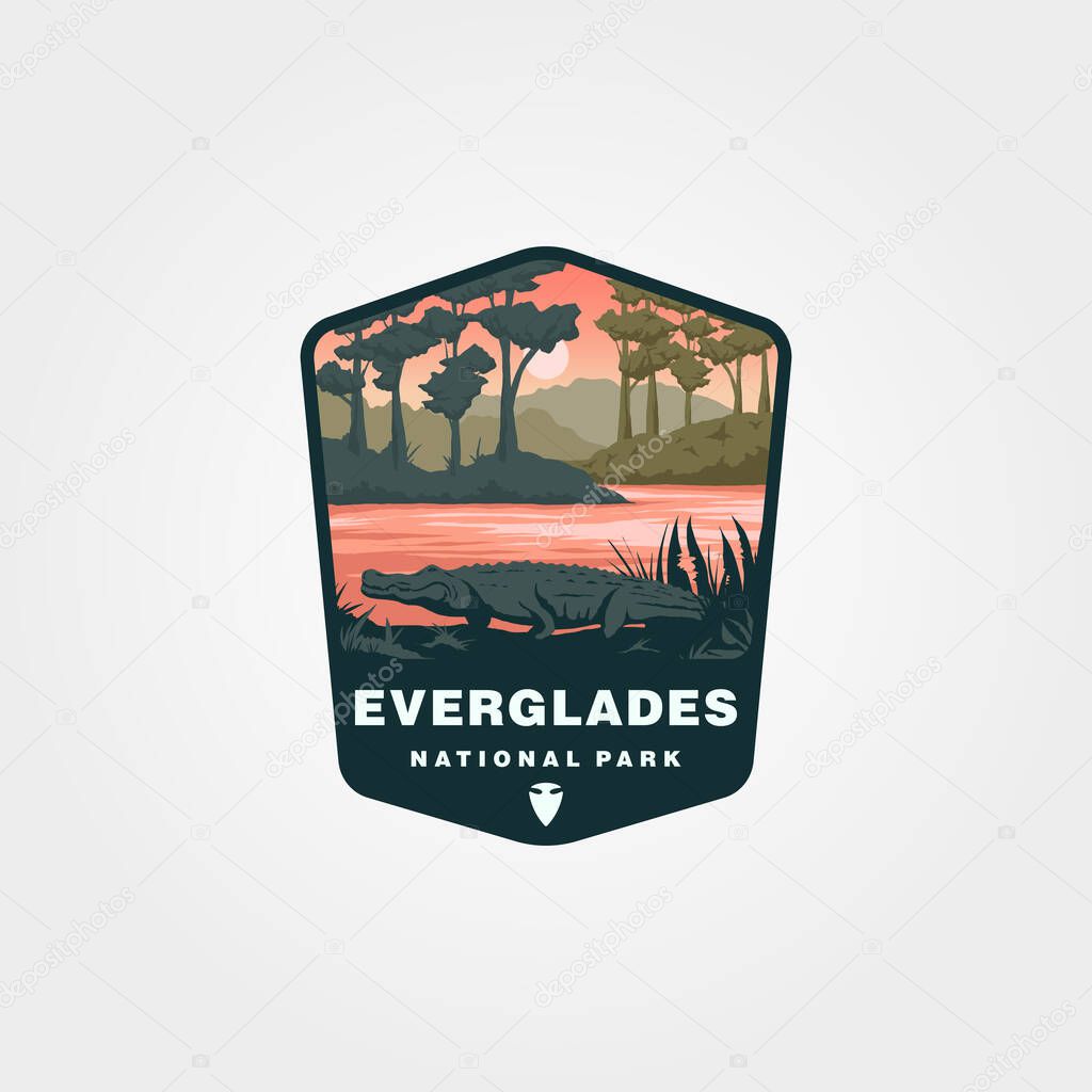 Everglades national park logo vector patch symbol illustration design