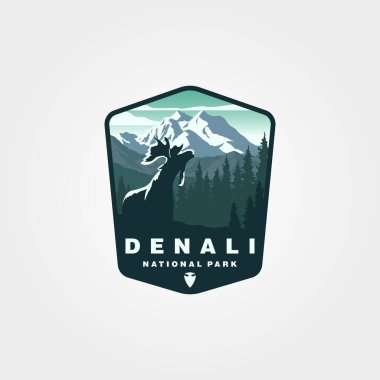 vector of denali national park sticker patch logo design