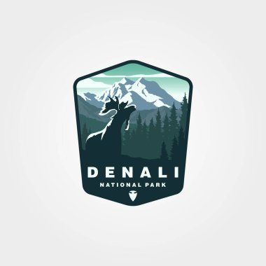 vector of denali national park sticker patch logo design clipart