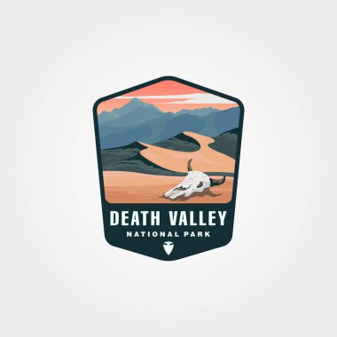 death valley logo vector sticker patch illustration design, us national park collection design by lawoel