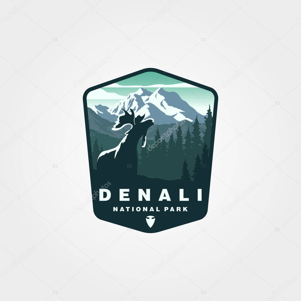 Vector of denali national park sticker patch logo design