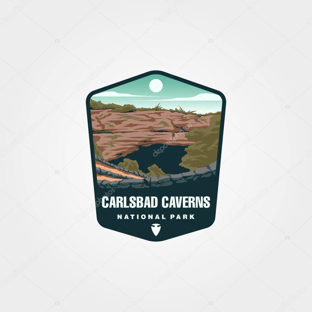 Vector of carlsbad caverns logo symbol illustration design, united states national park emblem