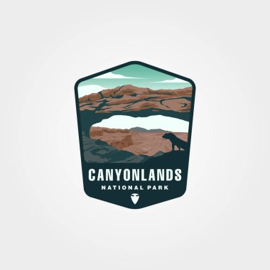 canyonlands vintage vector patch symbol illustration design, us national park sticker print design