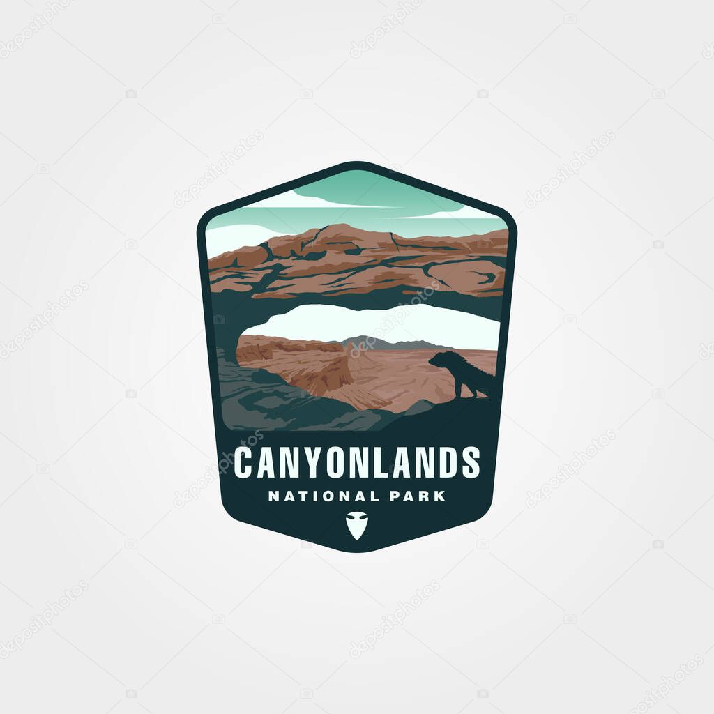 Canyonlands vintage vector patch symbol illustration design, us national park sticker print design