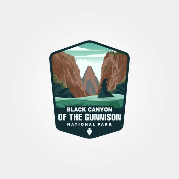 Vector Black Canyon Gunnison National Park Logo Design — Stok Vektör