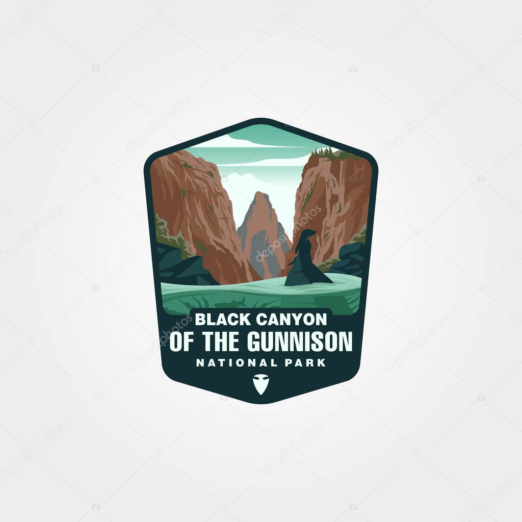 Vector of black canyon of the gunnison national park logo design