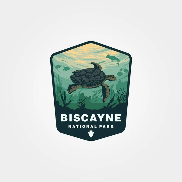 Biscayne Εθνικό Πάρκο Vintage Λογότυπο Διάνυσμα Σύμβολο Σχέδιο Απεικόνισης Μας — Διανυσματικό Αρχείο