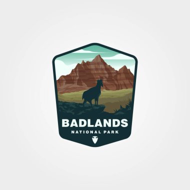badlands national park logo vintage vector symbol illustration design clipart