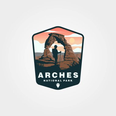 vector of arches national park vintage logo symbol illustration design