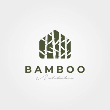 bamboo house plant vector logo symbol illustration design, creative nature logo design