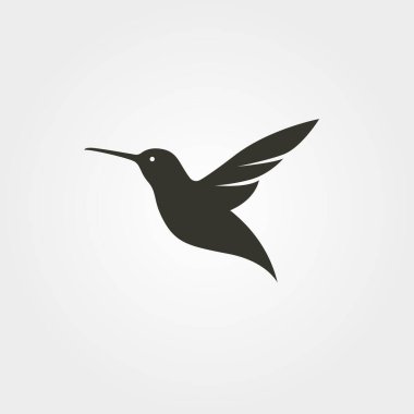 uçan sinekkuşu vektör sembolü logo tasarımı, siluet kuş logosu tasarımı