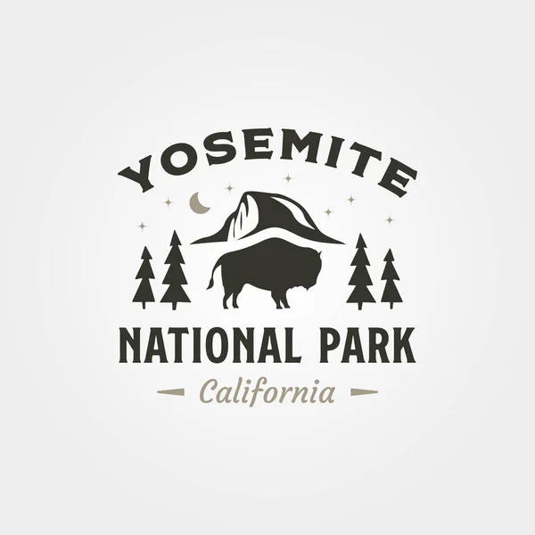 Wektor Yosemite National Park Logo Vintage Symbol Projekt Ilustracji Projekt — Wektor stockowy