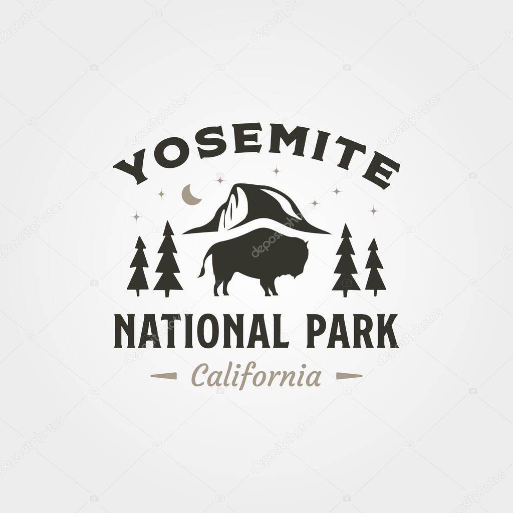 Vector of yosemite national park logo vintage symbol illustration design, outdoor logo design
