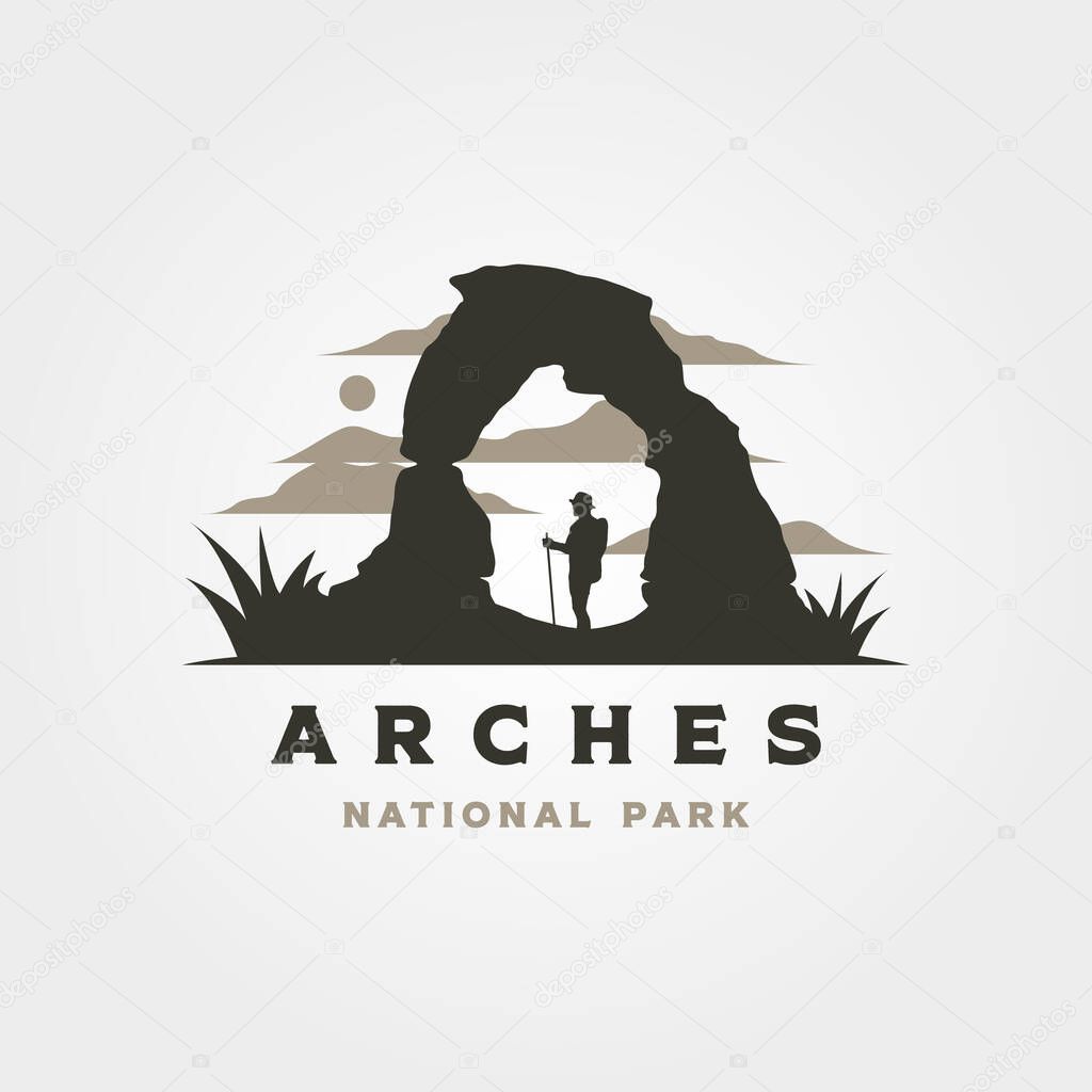 Arches national park vintage logo vector symbol illustration design