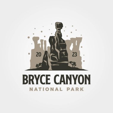 bryce canyon vintage vector symbol illustration design, queens garden symbol clipart