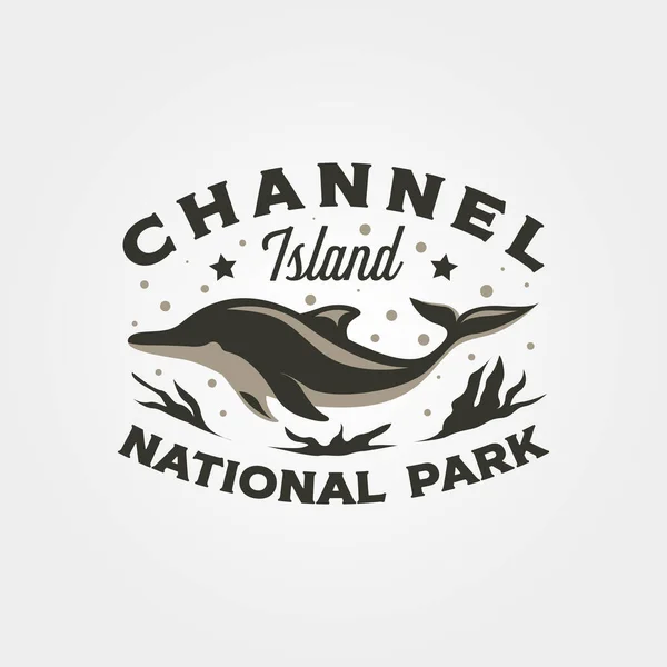 Κανάλι Νησί Vintage Λογότυπο Εκτύπωση Εικονογράφηση Σχεδιασμό Μας Εθνική Συλλογή — Διανυσματικό Αρχείο
