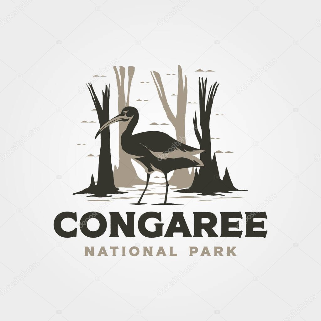 Congaree vintage logo vector illustration design, us national park print design