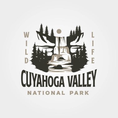 cuyahoga vadisi vintage logo vektör çizimi tasarımı
