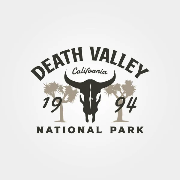 死の谷のヴィンテージロゴイラストデザインのベクトル — ストックベクタ