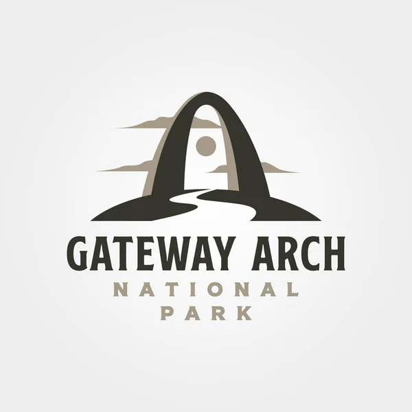 Gateway Bogen Logo Vektor Illustration Design Uns Nationalpark Logo Design — Stockvektor