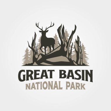 great basin vintage logo vector illustration design, adventure wildlife logo design clipart