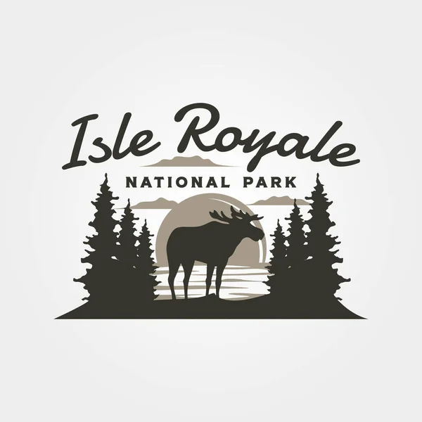 Isle Royale Adventure Travel Logo Vector Vintage Illustration Design — Stock Vector