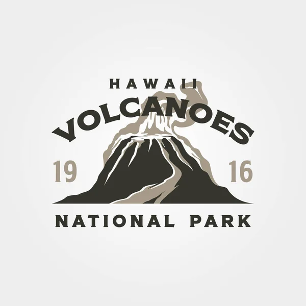 Hawaii Vulkánok Vintage Logó Vektor Szimbólum Illusztráció Tervezés Hegyi Kitörés — Stock Vector