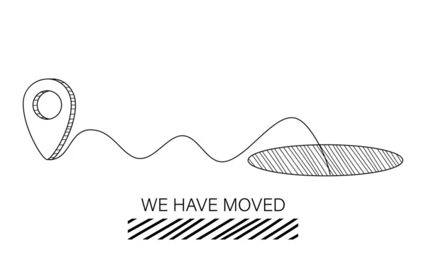 地図上に表示されている場所。我々は移動しました — ストックベクタ