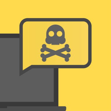 Hata illüstrasyonu. Dizüstü bilgisayarda sayfa hatası. Düz biçim tasarımı