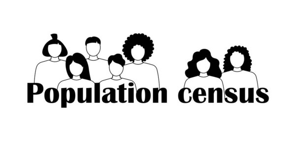 Надпись на переписи. Группа людей, стоящих над надписью.