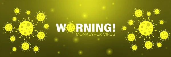 Monkeypox Virus Banner Yellow Background — Vettoriale Stock