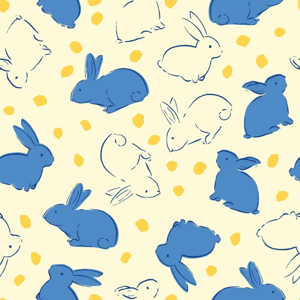 复活节兔子无缝图案 免版税图库插图