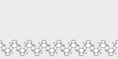 Ters Kurbağa Ters Çevrilmiş Çerçeveli Sınır Dışı Desen. Vektör çizimi. Parti, moda, dekorasyon, tekstil tasarımı, arka plan, illüstrasyon, halı, döşeme ve halı için mükemmel.