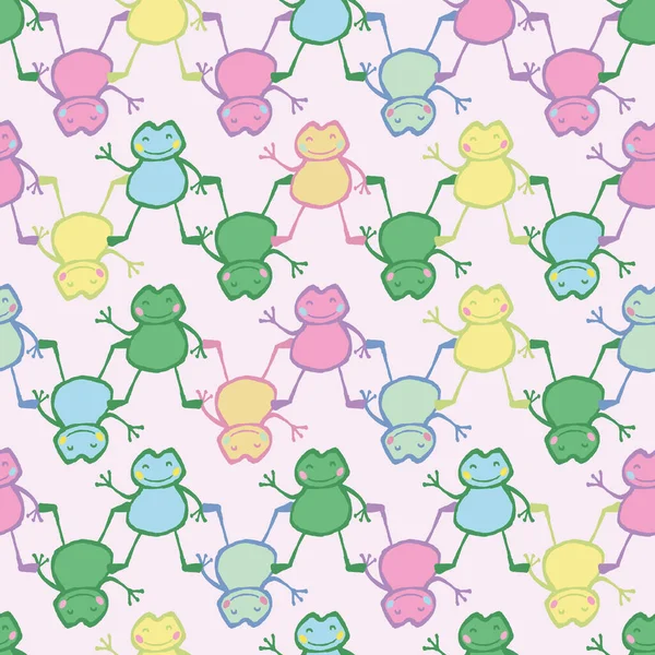 Frog Upside Topsy Turvy Seamless Pattern Vector Illustration Perfect Party Vetores De Stock Royalty-Free