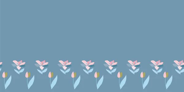 Flower Frame Border Seamless Pattern Vector Illustration Perfect Party Fashion — 图库矢量图片