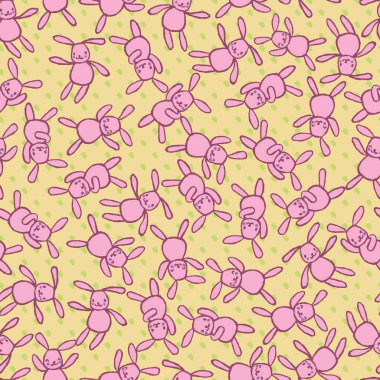 Tavşan Tavşan Noktaları Kusursuz Desen. Vektör çizimi. Parti, moda, dekorasyon, tekstil tasarımı, arka plan, illüstrasyon, halı, döşeme ve halı için mükemmel.