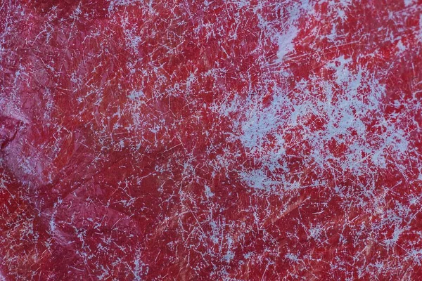 Plast Konsistens Från Bit Röd Vit Skrynklig Gammal Shabby Cellofan — Stockfoto