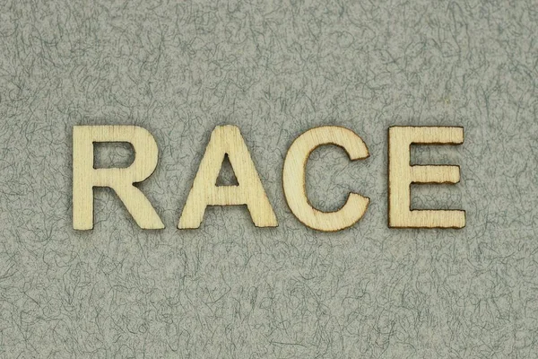 Text Word Race Wooden Letters Gray Background — Stock Photo, Image