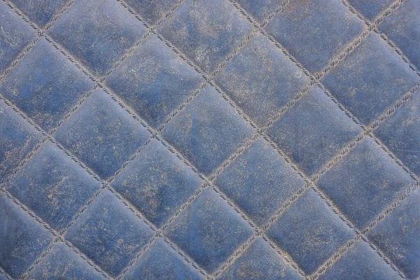 Textura Plástico Azul Una Vieja Cubierta Sucia Con Costuras — Foto de Stock