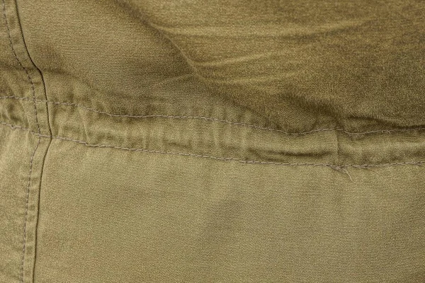 Текстура Зеленой Ткани Смятого Куска Одежды Шва — стоковое фото