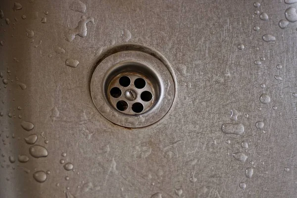 Part Gray Metal Wet Sink Spout Kitchen — Stock Photo, Image