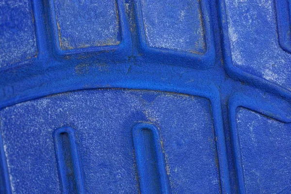Синя Текстура Шматка Брудної Пластикової Підошви Візерунком — стокове фото