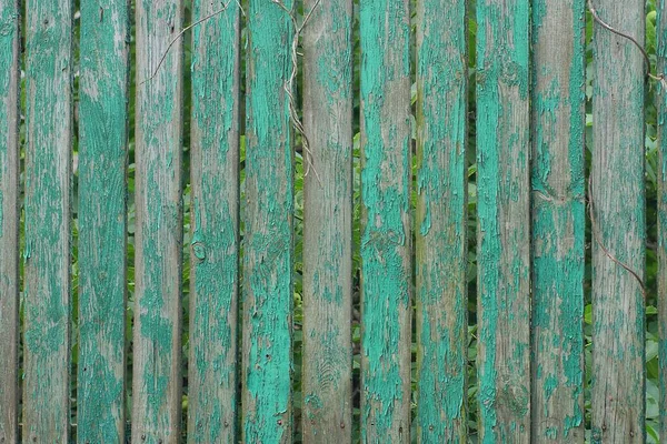 Green Gray Wooden Texture Old Boards Wall Fence Street — Stockfoto