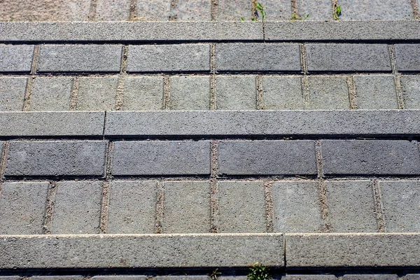 Stone Texture Gray Black Bricks Paving Slabs Steps Stairs Street — Fotografia de Stock