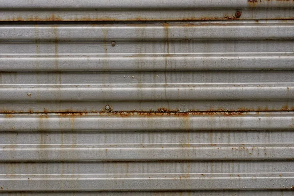 Metal Texture Old Gray Striped Iron Wall Brown Rust — 图库照片
