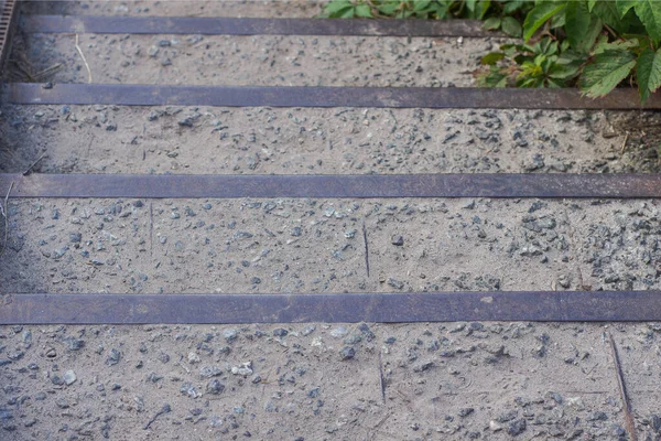 Серая Металлическая Бетонная Лестница Большой Лестнице Городской Улицы — стоковое фото