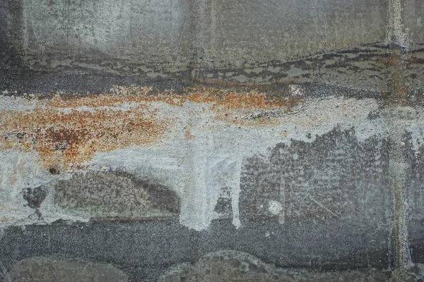 Metal Texture Gray Iron Wall Spots White Paint Brown Rust — Stockfoto